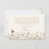 Bruidsfeest Wildflower Bij Dankkaart Bedankkaart (Achterkant)