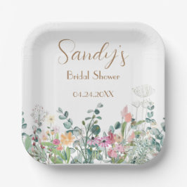 Bruidsfeest Wildflower Boho Bloemen Papieren Bord
