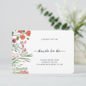 Bruidsfeest Wildflower Deel Een Recept Informatiekaartje (Staand voorkant)