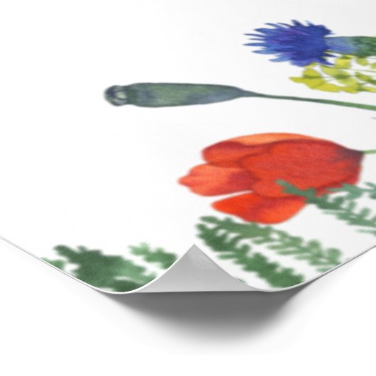 Bruidsfeest Wildflower Fields Welkomstbord Poster (Hoek)