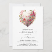 Bruidsfeest Wildflower Heart Kaart (Voorkant)