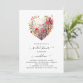 Bruidsfeest Wildflower Heart Kaart (Staand voorkant)