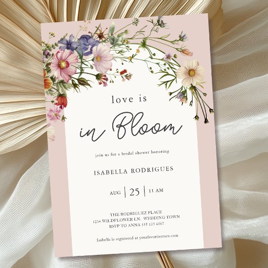 Bruidsfeest Wildflower Love in Bloom Kaart