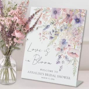 Bruidsfeest Wildflower Love In Bloom Reclamebord Met Voetstuk