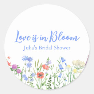 Bruidsfeest Wildflower Love is in Bloom  Ronde Sticker