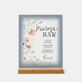 Bruidsfeest Wildflower Mimosa Bar Acryl Bord (Voorkant)