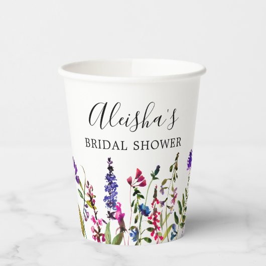 Bruidsfeest Wildflower Papieren Bekers (Links)