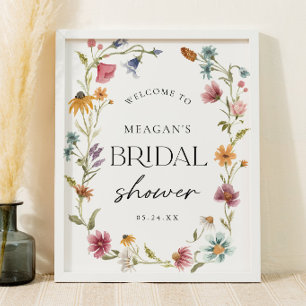 Bruidsfeest Wildflower Welkom Bord Poster