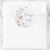 Bruidsfeest Wildflowers Blauw Ronde Sticker (Tas)