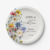 Bruidsfeest Wildflowers Love is in Bloom Papieren Bordje (Voorkant)