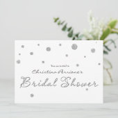 Bruidsfeest Wit Zilver Glitter Modern Kaart (Staand voorkant)