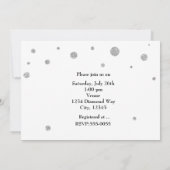 Bruidsfeest Wit Zilver Glitter Modern Kaart (Achterkant)