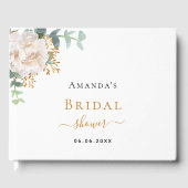 Bruidsfeest witte bloem eucalyptus naam gastenboek (Voorkant)