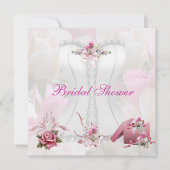 Bruidsfeest Witte Roze Corset Bloemig Kaart (Voorkant)