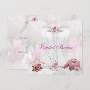 Bruidsfeest Witte Roze Corset Bloemig Kaart
