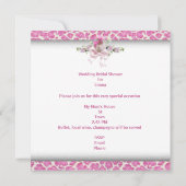 Bruidsfeest witte roze cupcakes champagne kaart (Achterkant)
