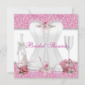 Bruidsfeest witte roze cupcakes champagne kaart (Voorkant)
