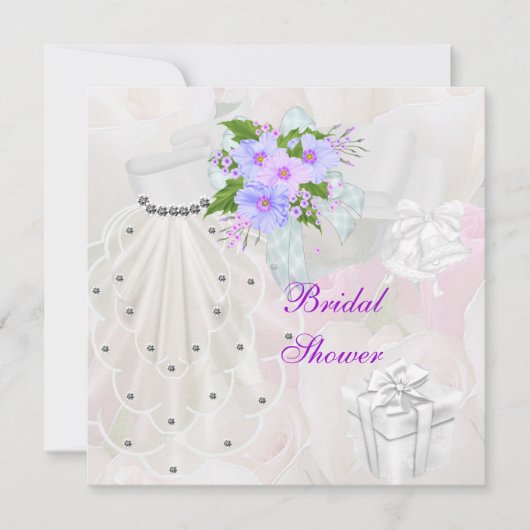 Bruidsfeest Witte Sluier Sering Bloem Kaart (Voorkant)
