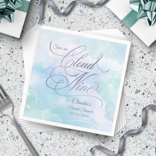 Bruidsfeest 'Ze is op wolk 9' Servet