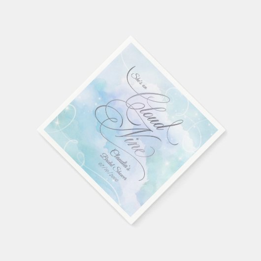 Bruidsfeest 'Ze is op wolk 9' Servet (Hoek)