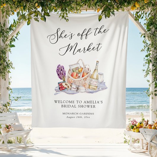 Bruidsfeest "Ze is van de Markt" Welkom Wandkleed