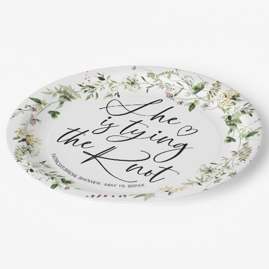 Bruidsfeest 'Ze Knoop De Knoop' Papieren Bordje (Gekanteld)