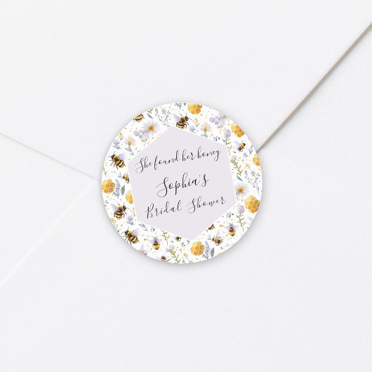Bruidsfeest Zij Heeft Haar Bijen Bloemstuk Ronde Sticker