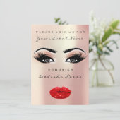 Bruidsfeest Zoete 16e Rode Kus Lip Make-up Roos Kaart (Staand voorkant)