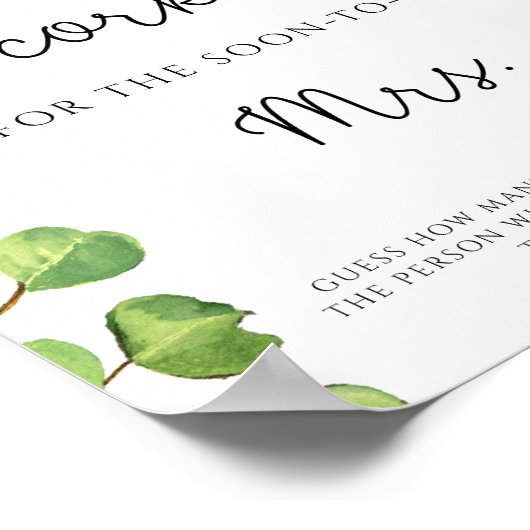 Bruidsfeest Zonnebloem Raad Hoeveel Kurken Poster (Hoek)