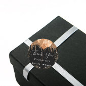 Bruidsfeest zwart gouden ballonnen naam dank je ronde sticker