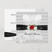 Bruidsfeest Zwart Wit Corset Rode Rozen Bloem Kaart (Voorkant / Achterkant)