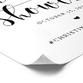 Bruidsfeest, Zwarte moderne trouwfont Poster (Hoek)