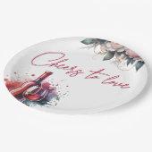 Bruidsfeestbord 'Proost op de Liefde' Papieren Bordje (Gekanteld)