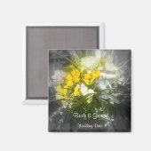 Bruidsfeestcadeau met bloemendroom magneet (Voorkant / Achterkant)