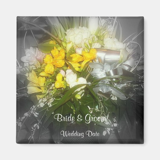 Bruidsfeestcadeau met bloemendroom magneet (Voorkant)