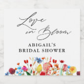 Bruidsfeestcadeau met wilde bloemen sparkling wijnetiket (Enkel label)