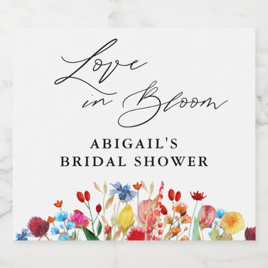 Bruidsfeestcadeau met wilde bloemen sparkling wijnetiket (Enkel label)