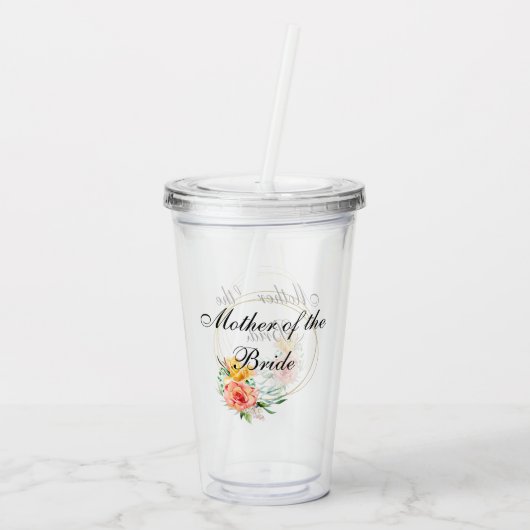 Bruidsfeestcadeau vrijgezellenfeest moeder van de  acryl drinkbeker (Achterkant)