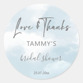 Bruidsfeestcadeau wolk negen ronde sticker