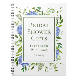 Bruidsfeestcadeaus met Blauwe Hortensia's Notitieboek