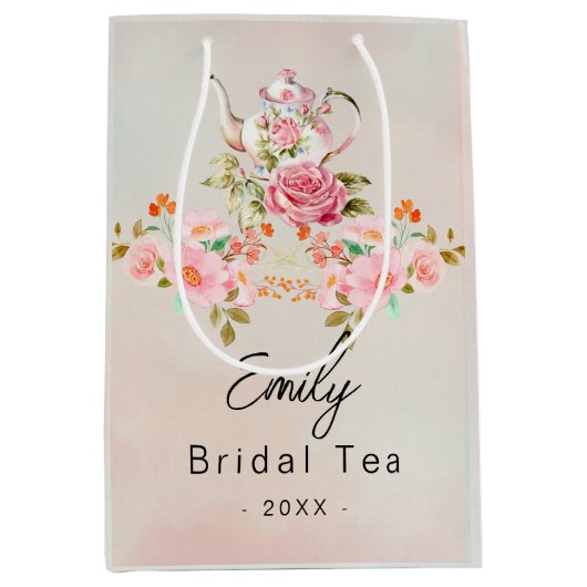 Bruidsfeestcadeautas – Themapartij Theekransje Medium Cadeauzakje (Voorkant)
