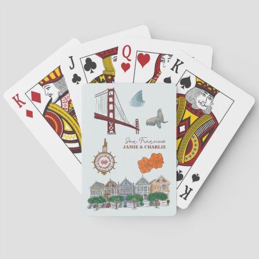 Bruidsfeestcadeautje uit San Francisco  Pokerkaarten (Achterkant)