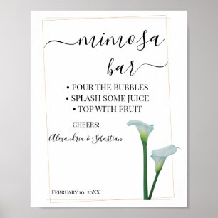 Bruidsfeesteken Calla Lily Groene Mimosa Bar Poster