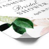 Bruidsfeesteken met Roze Hortensia Poster (Hoek)