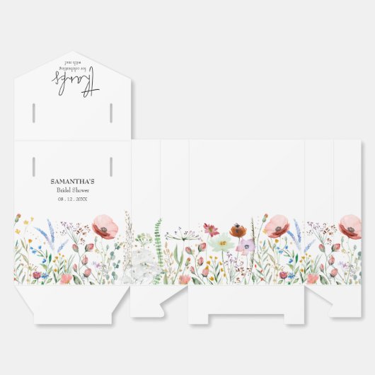 Bruidsfeestent met wilde bloemen grote tent bedankdoosjes (Ongevouwen)