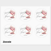 Bruidsfeestfavor met bloemblaadjes en Prosecco Ronde Sticker (Vel)