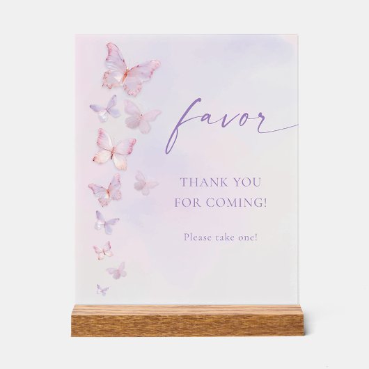 Bruidsfeestfavor met vlinder acryl bord