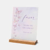Bruidsfeestfavor met vlinder acryl bord (Hoek)