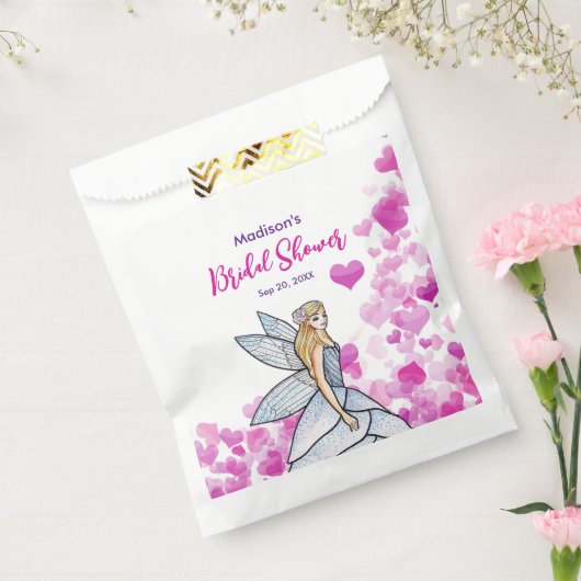 Bruidsfeestfeeprinses Roze Harten Mode P Bedankzakje (Gezegeld)