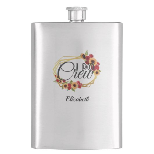 Bruidsfeestgeschenken, I Do Crew, Zonnebloemen, Ro Flacon (Voorkant)